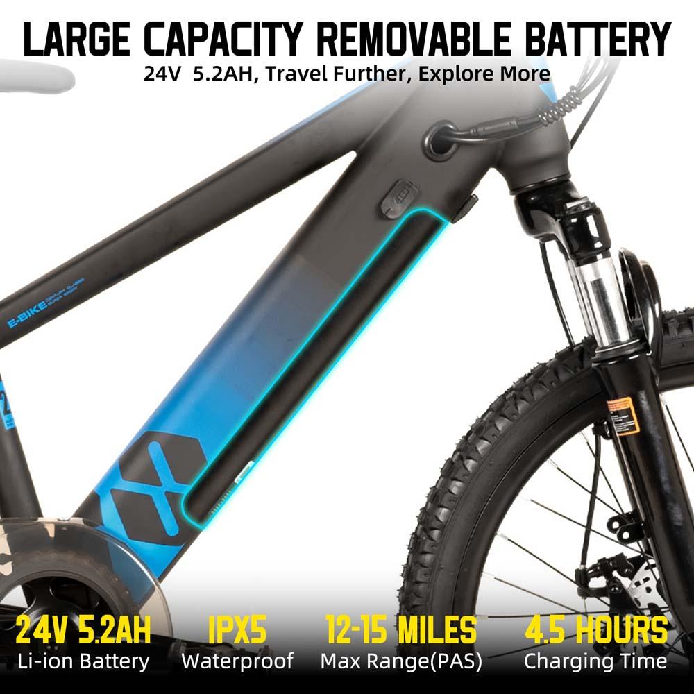 JOYSTAR Electric Bike for Kids Teens Ages 7+ with 250W Brushless Motor, 15 Miles 15MPH Electric Mountain Bicycle with Removable Battery, Safe Mini JOYSTAR Electric Bike for Kids Teens Ages 7+ with 250W Brushless Motor, 15 Miles 15MPH Electric Mountain Bicycle with Removable Battery, Safe Mini